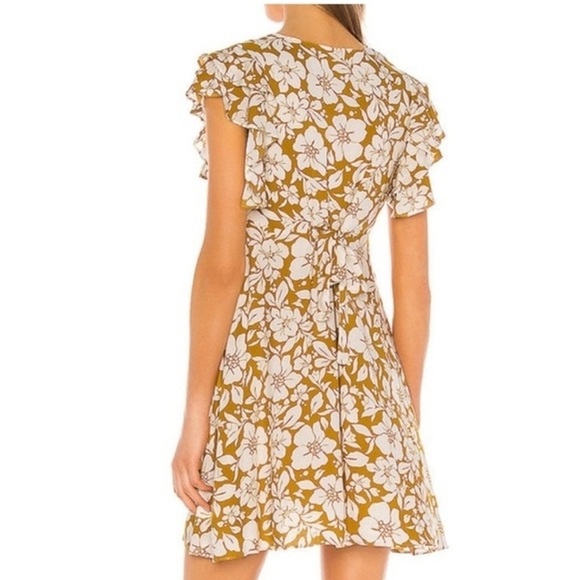 Tularosa Marshall Dress in Marigold Floral Mini Small V-neck Button Down - Picture 2 of 12